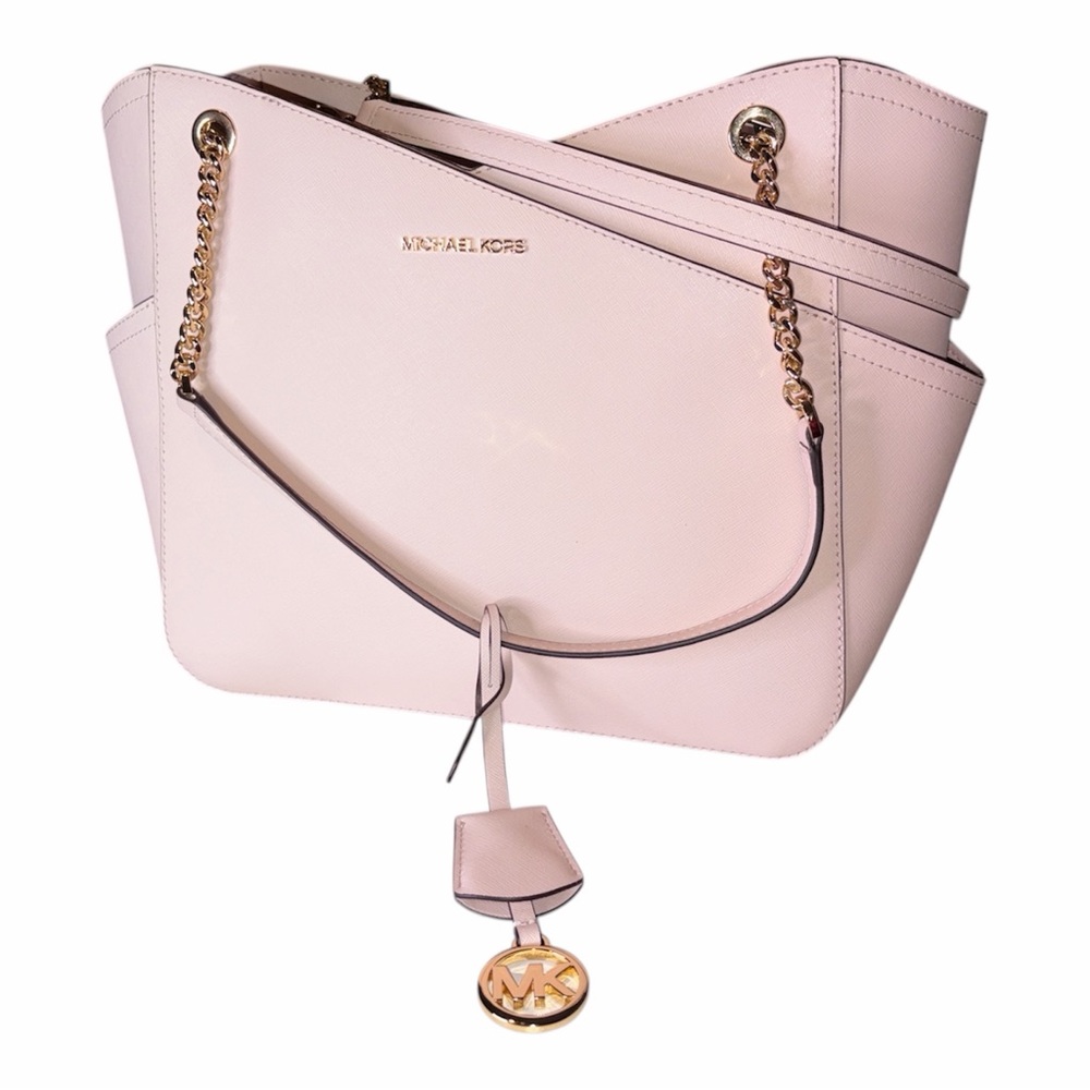 Michael Kors Light Pink Shoulder Bag with Gold Chain